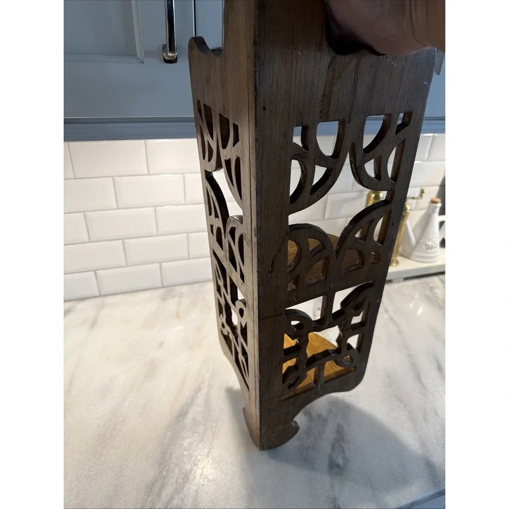 Vintage Butler 24in Corner Shelf Wood Fretwork Victorian Ornate Scrollwork GW005